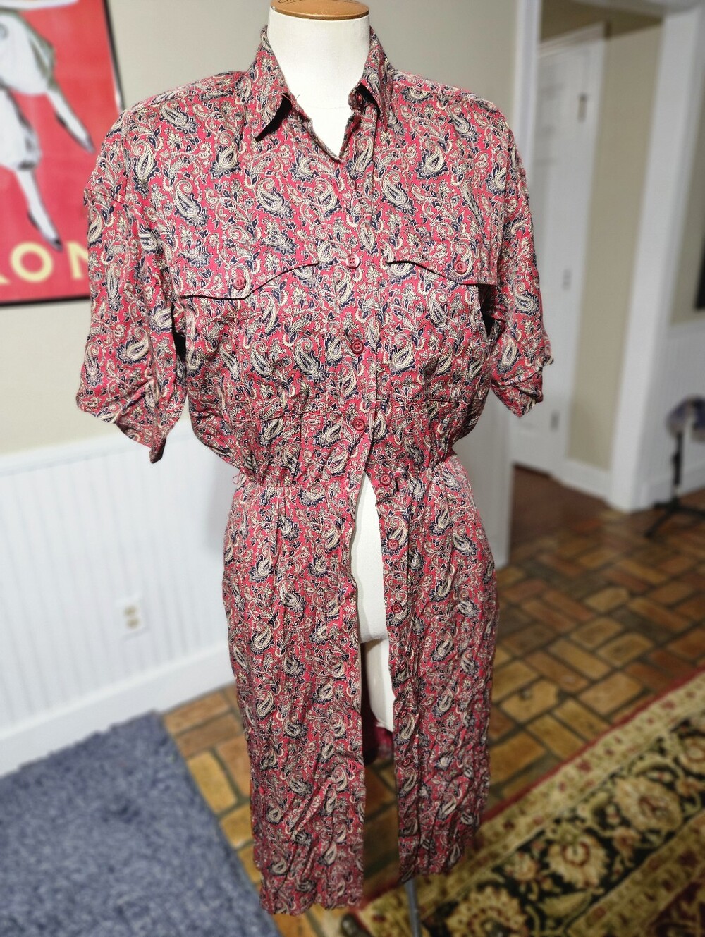 VTG 70s 80s J. G. Hook Paisley Boho Dress Size 6
